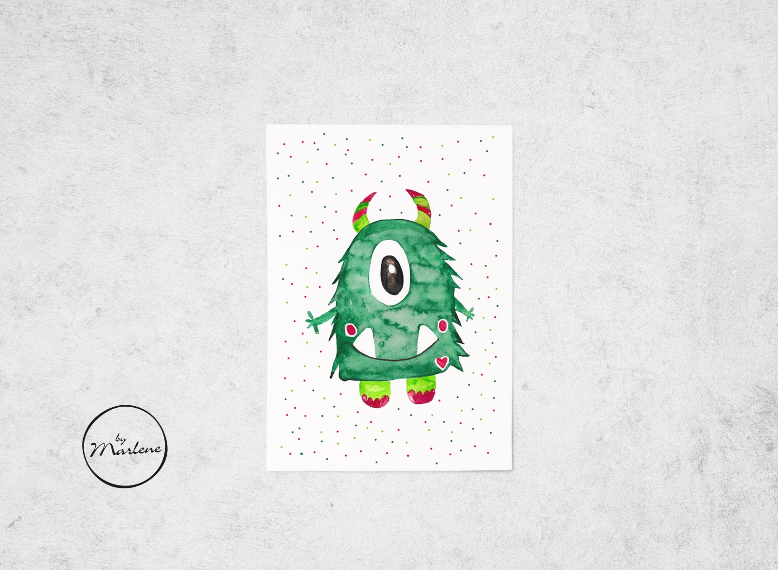 Postkarte Monster, Postkarte für Kinder, Einladungskarte Kindergeburtstag