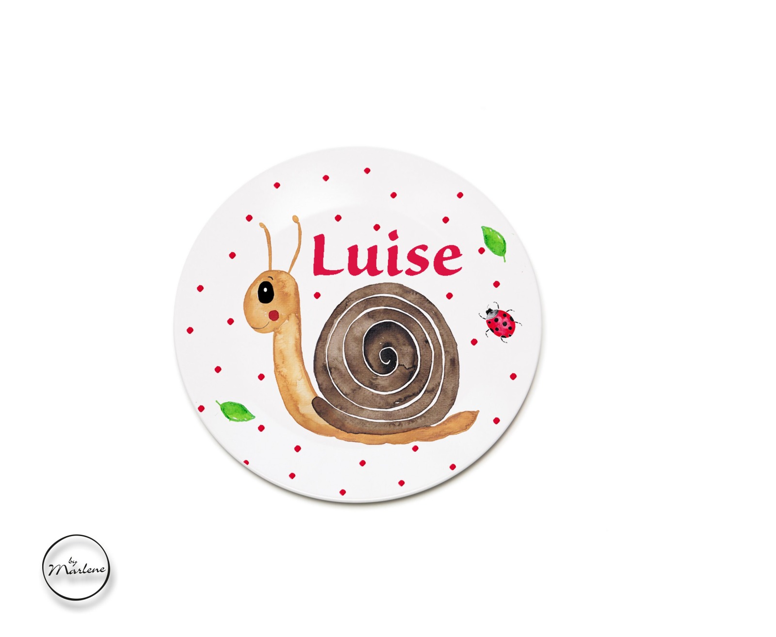 Kindergeschirr personalisiert Kinderteller Schnecke mit Namen personalisiertes Geschenk für Kinder
