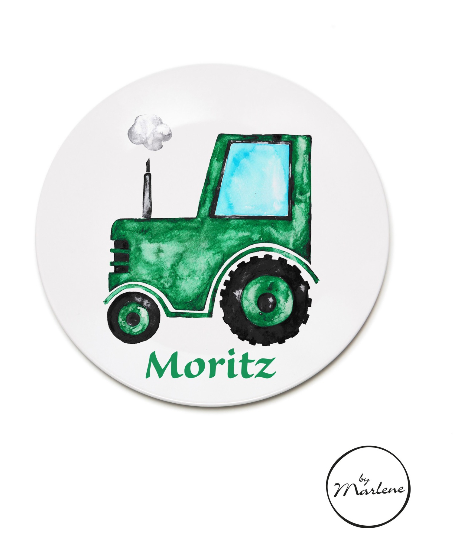 Kindergeschirr personalisiert Kindergeschirr Traktor mit Namen Geschenk zur Geburt Geschenk zur