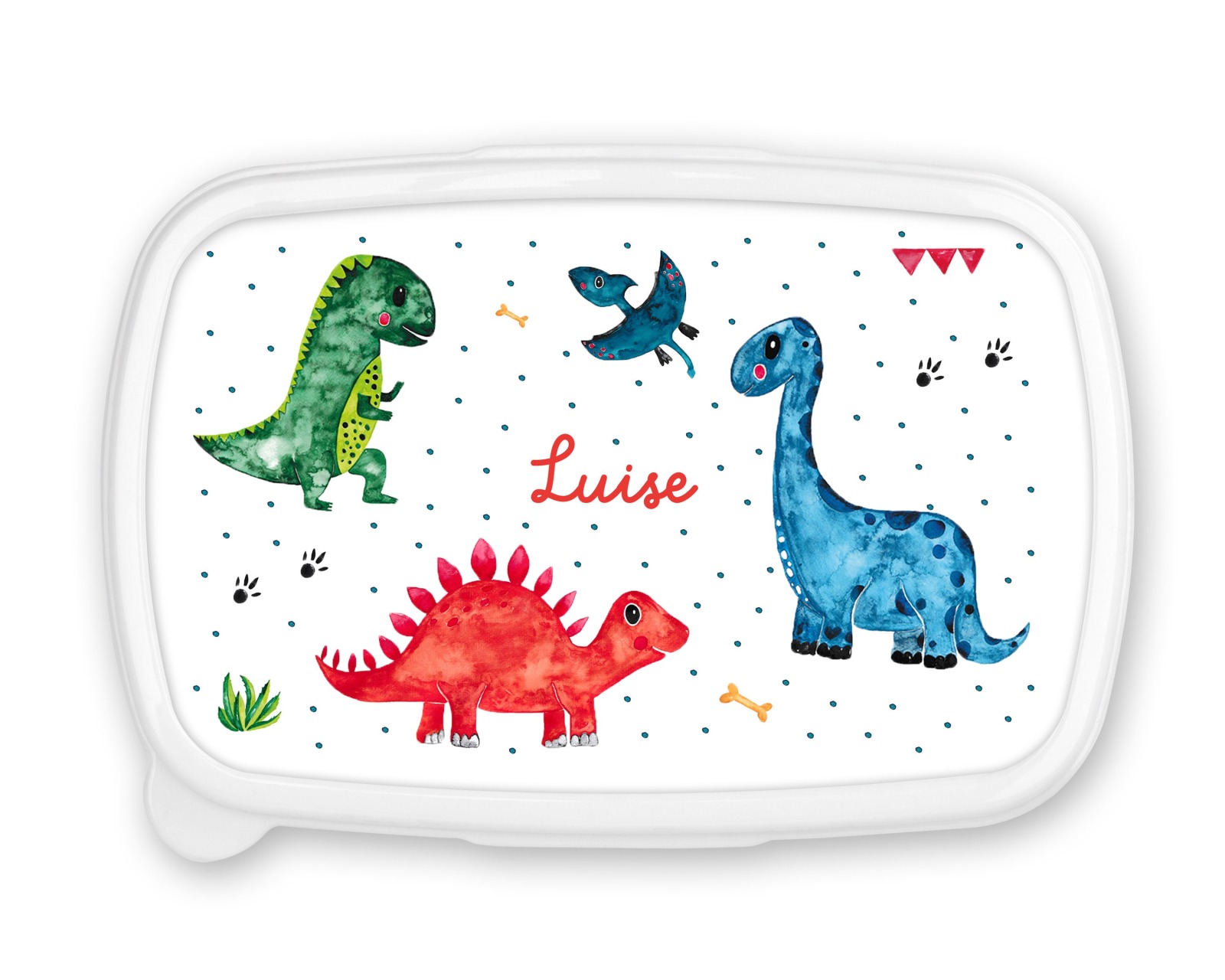 Brotdose für Kinder mit Namen mit Unterteilung Brotdose Dinosaurier 4