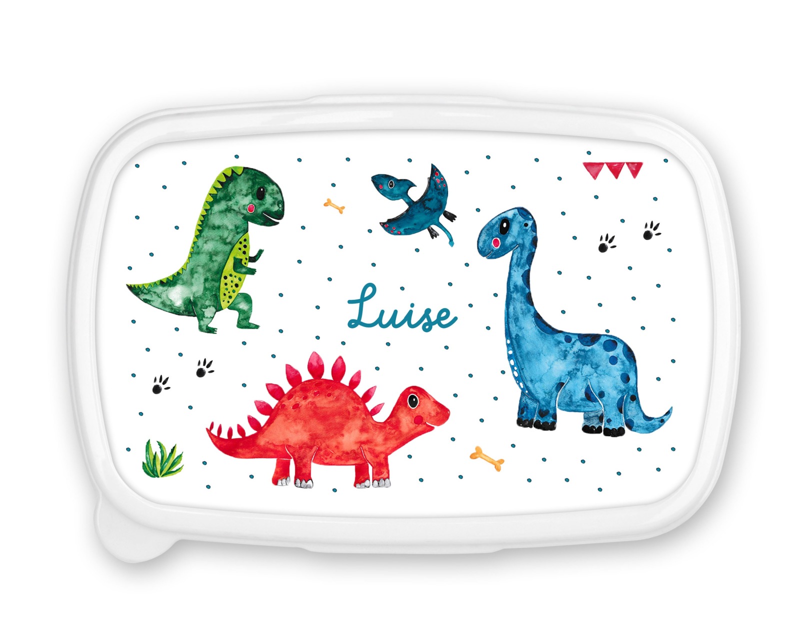 Brotdose für Kinder mit Namen mit Unterteilung Brotdose Dinosaurier 3