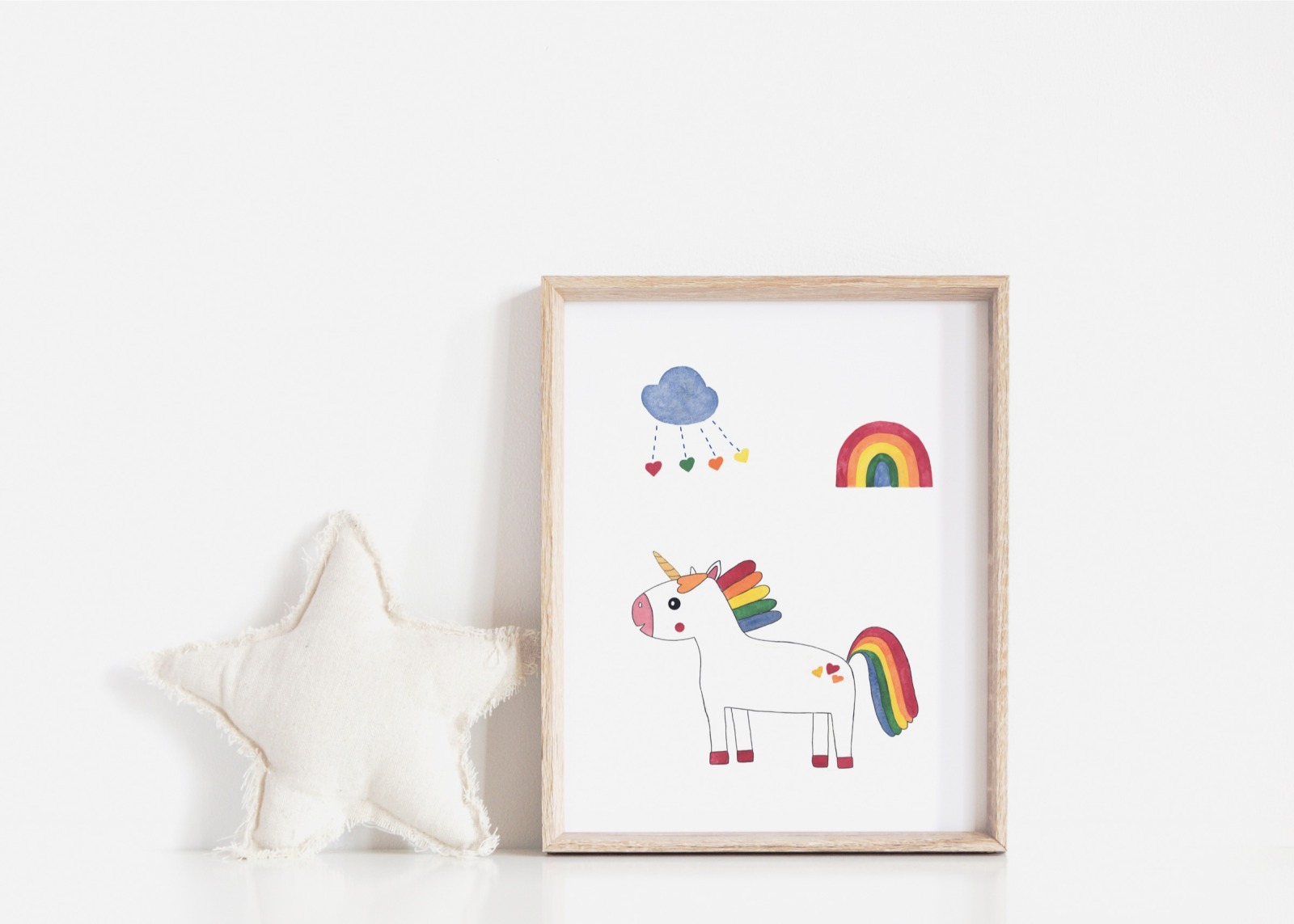 Kinderzimmer Poster Einhorn mit Regenbogen 3