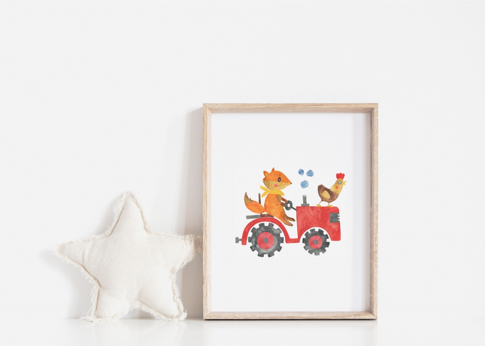 Kinderzimmer Poster Fuchs auf dem Traktor
