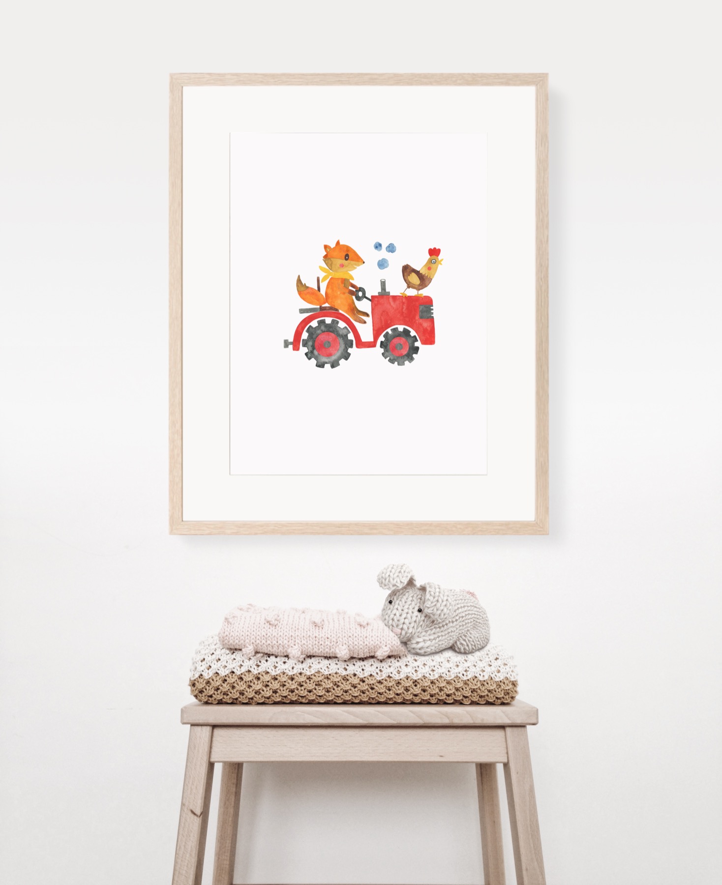 Kinderzimmer Poster Fuchs auf dem Traktor 4