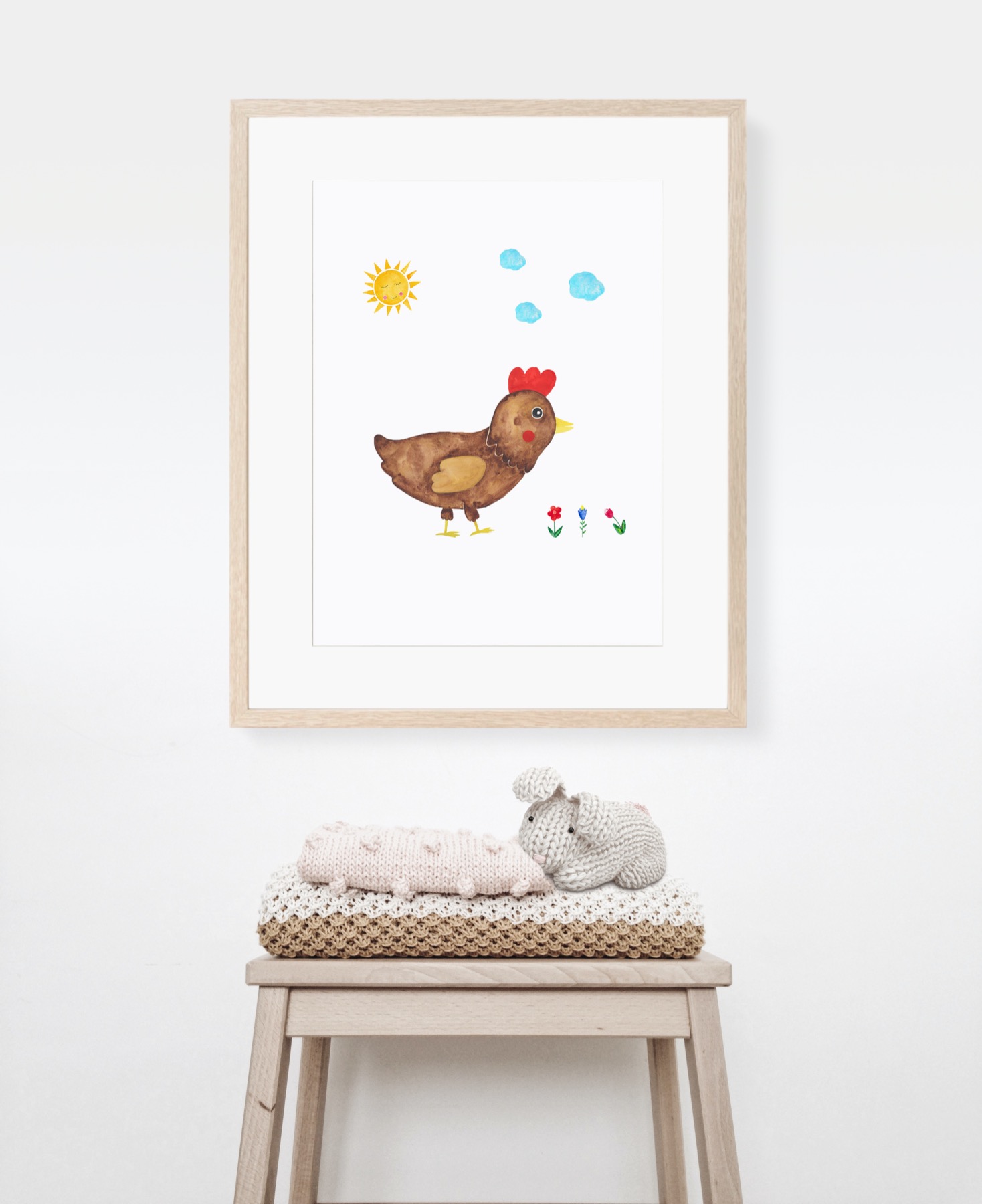 Kinderzimmer Poster Huhn