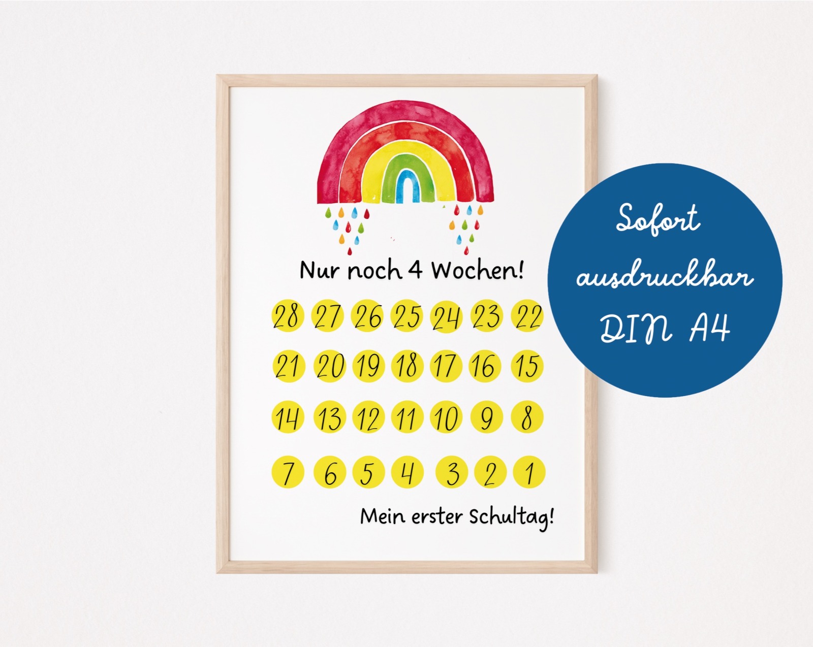 Countdown zur Einschulung Regenbogen - digitaler Download 4