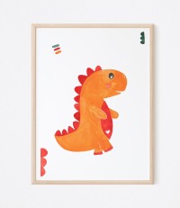 4 er Set Kinderzimmer Poster Dinosaurier 5