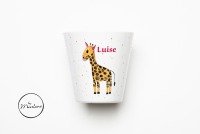 Kinderbecher Giraffe personalisiert, Becher mit Namen, Kinderbecher mit Namen, Kindertasse mit Namen