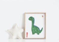 4 er Set Kinderzimmer Poster Dinosaurier