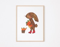 Kinderzimmer Poster Hase mit Möhren 2