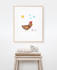 Kinderzimmer Poster Huhn