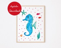 Poster Seepferdchen - digitaler Download