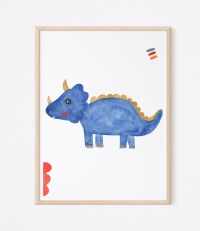 4 er Set Kinderzimmer Poster Dinosaurier 3