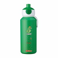 Brotdose und Trinkflasche für Kinder mit Namen mit Unterteilung, Dino auf dem Skateboard 4
