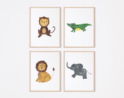 Kinderzimmer Poster Set Dschungeltiere