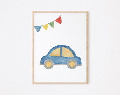 Kinderzimmer Poster Auto