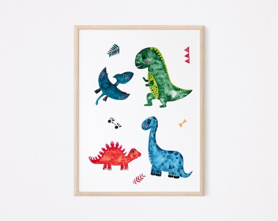 Kinderzimmer Poster Dinosaurier
