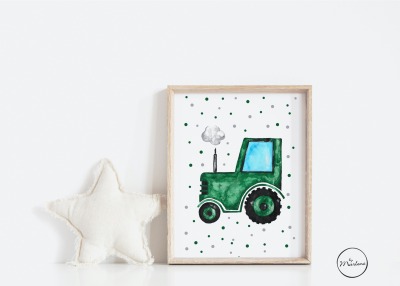 Kinderzimmer Poster Traktor