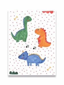 Postkarte Dino, Postkarte für Kinder, Einladungskarte Kindergeburtstag
