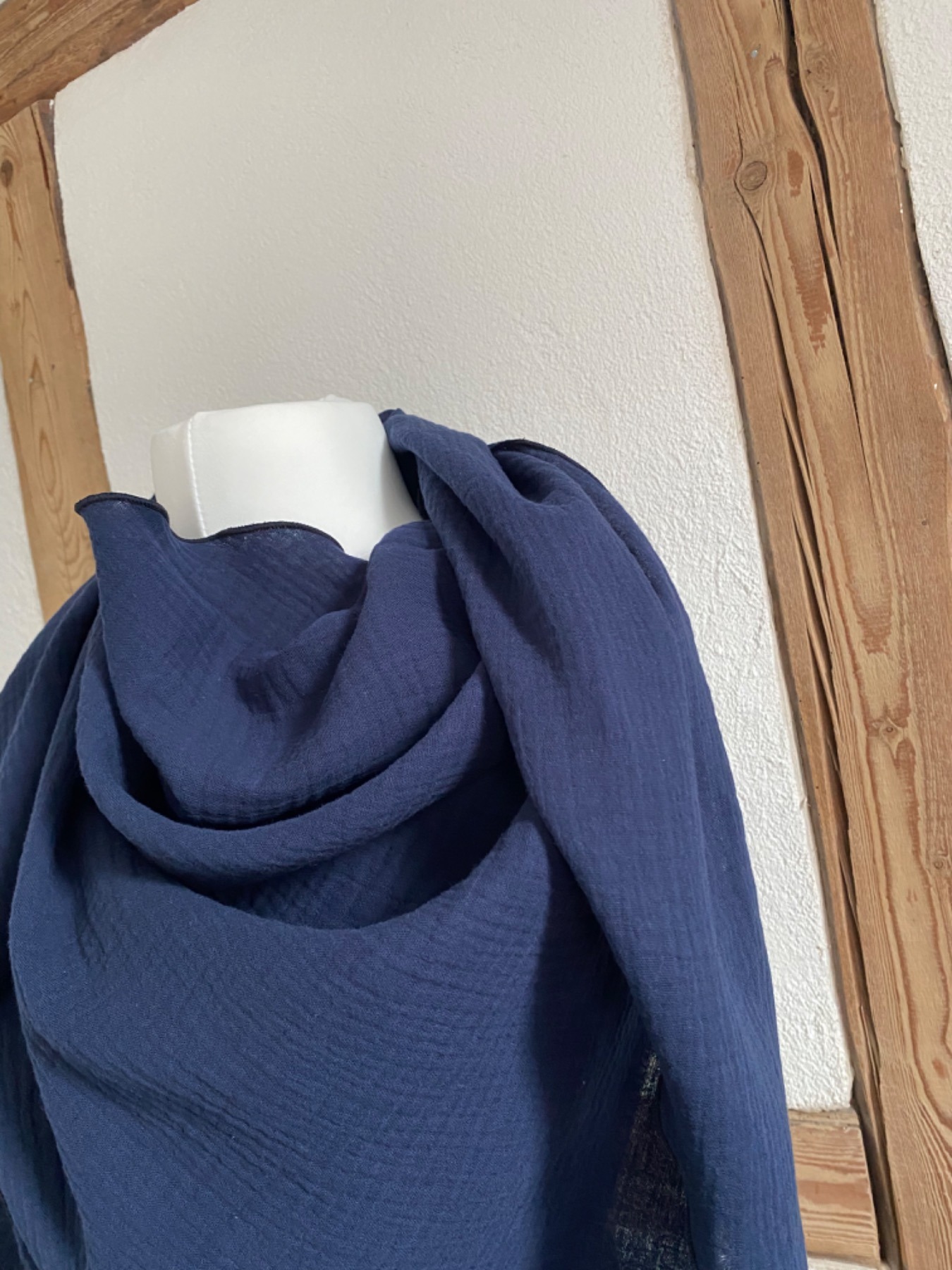 Musselin XXL Tuch Halstuch Uni Navy Sommertuch Stilltuch dünnes Halstuch Kinder Erwachsene luftiges