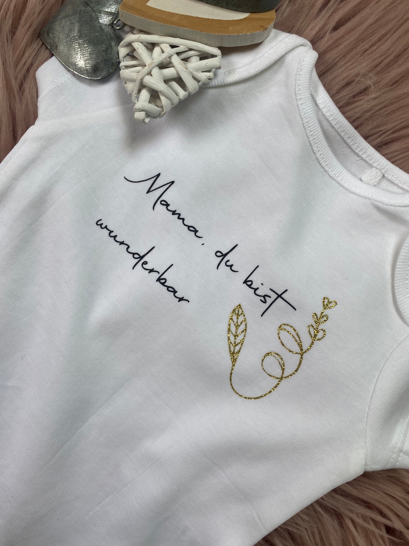 Baby Body bedruckt, Mama du bist wunderbar, Geschenk zur Geburt 2