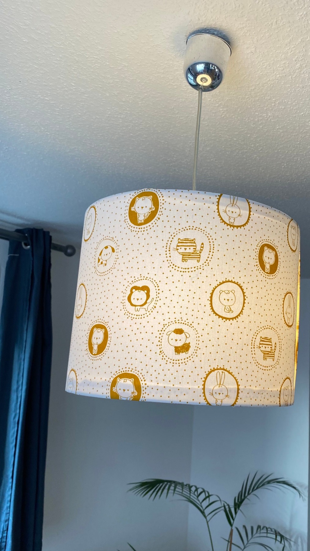 Lampenschirm Kinderzimmer Lampe Senf gelb gratis Lampenfassung und Leuchtmittel Babyzimmer