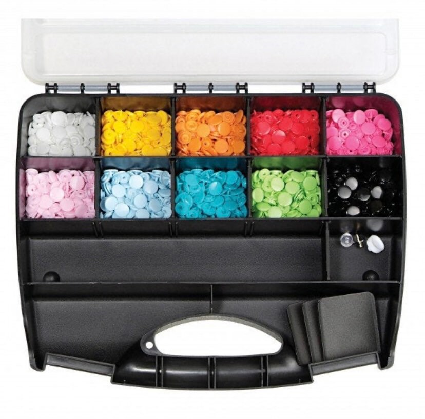 Druckknöpfe Color Snaps Box 300 Stk. Prym für VARIO-Zange Druckknöpfe Mix verschiedene Farben