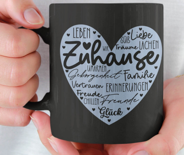 Glastasse mit farbigen Boden Oma Mama Liebe Glück Freundschaft Zuhause 8