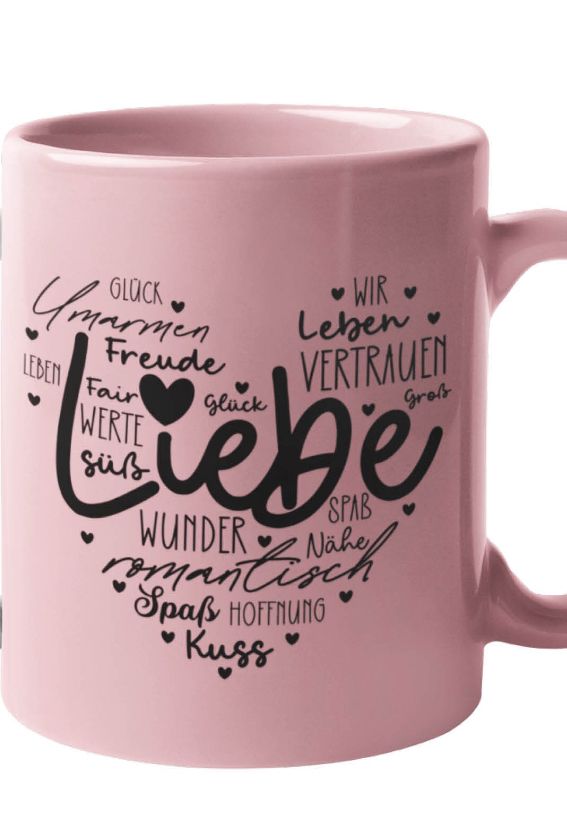 Glastasse mit farbigen Boden Oma Mama Liebe Glück Freundschaft Zuhause 3