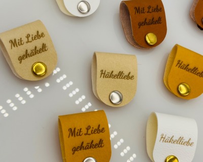 Kunstlederlabels Häkelliebe inkl. Verschluss