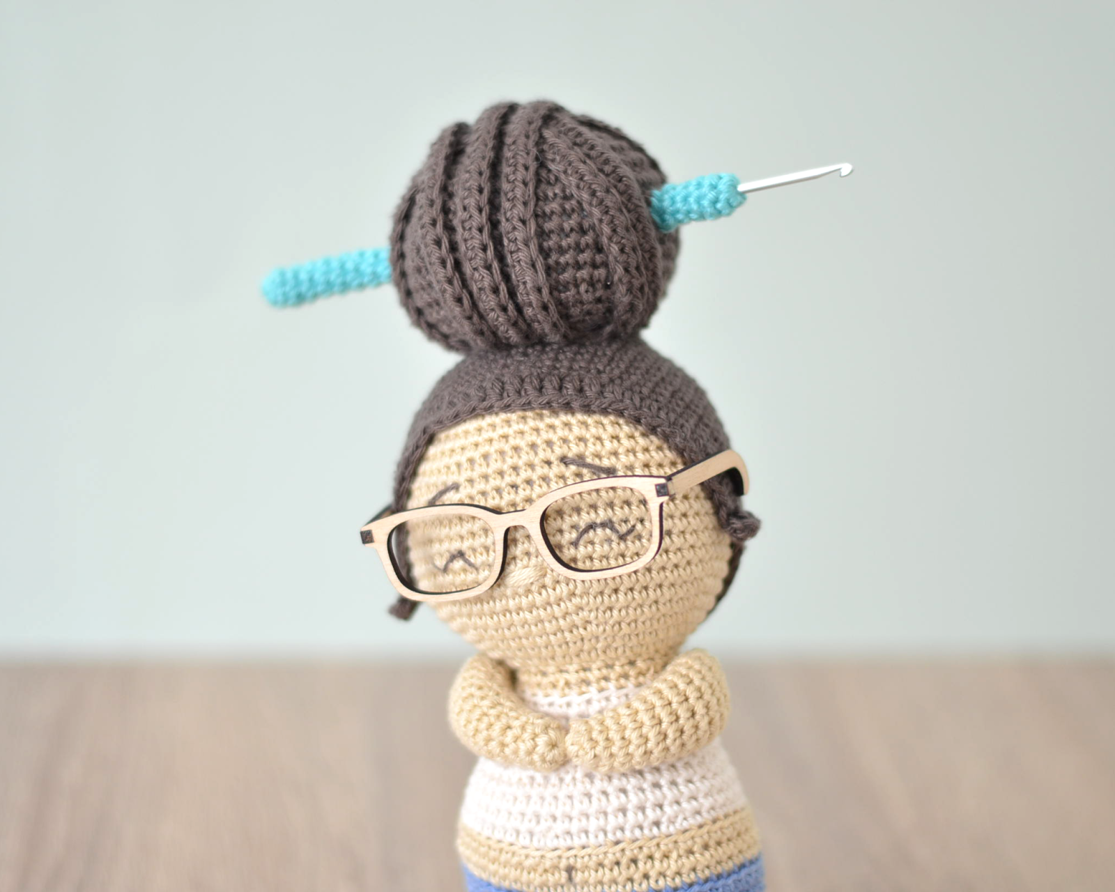 Holzrbrille für Amigurumi 5