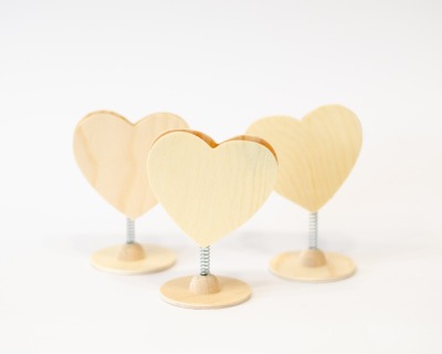 Postkartenhalter Holz Herzform Tischdeko - 8 x 7,4 x 10,5cm