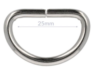 D-Ring 25mm - Fb. nickel