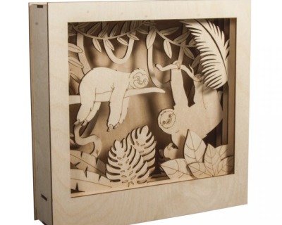 DIY Holzbaukasten 3D - Faultier - 20 x 30 x 6,6cm, 15-tlg.