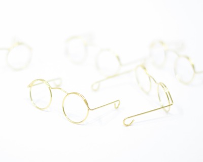 Brille aus Draht für Amigurumi - 50mm Fb gold