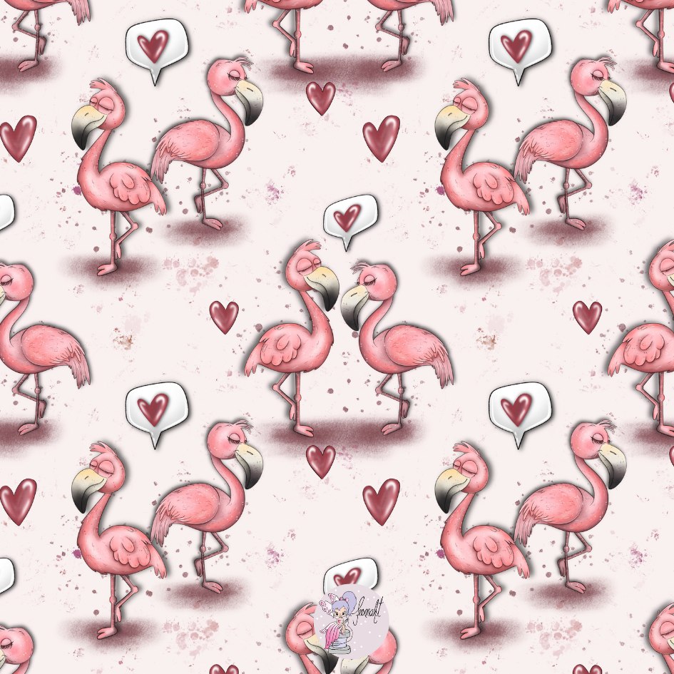 Vorbestellung - Bio Musselin / 22,00 EUR/m - Eigenproduktion - Flamingo-Liebe rosa