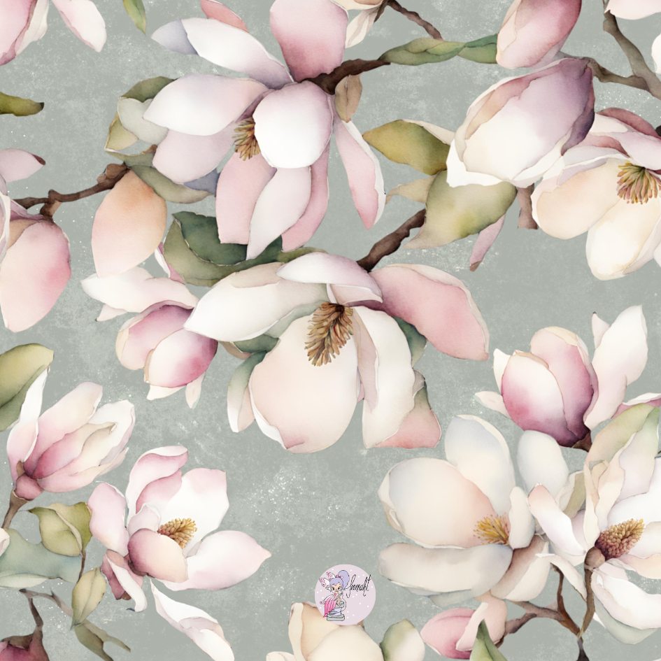 Vorbestellung - Jersey o. French Terry / 24,00 EUR/m - Eigenproduktion - Magnolias