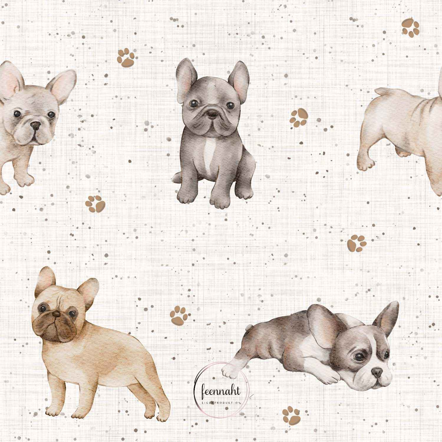 Vorbestellung - Jersey o. French Terry / 24,00 EUR/m - Eigenproduktion - French Bulldogs