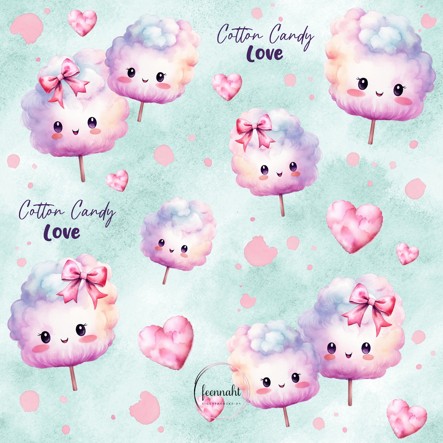 Vorbestellung - Jersey o French Terry / 2300 EUR/m - Eigenproduktion - cotton candy love