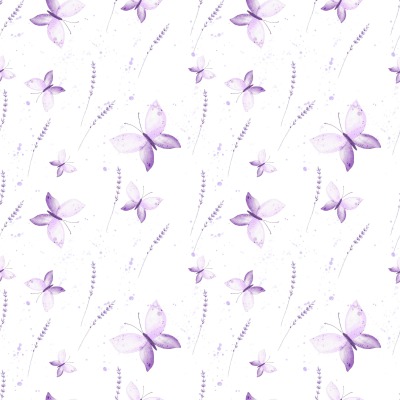 Vorbestellung - Jersey o. French Terry / 24,00 EUR/m - Eigenproduktion - Schmetterlinge lila