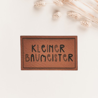 Label Kunstleder KLEINER BAUMEISTER