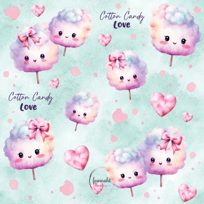 Vorbestellung - Jersey o. French Terry / 24,00 EUR/m - Eigenproduktion - cotton candy love