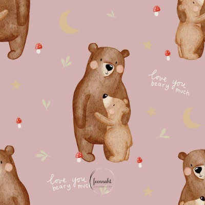 Vorbestellung - Jersey o. French Terry / 24,00 EUR/m - Eigenproduktion - I love you beary much