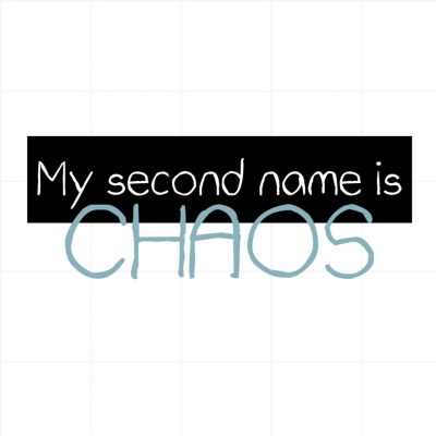 Bügelbild me second name ist chaos