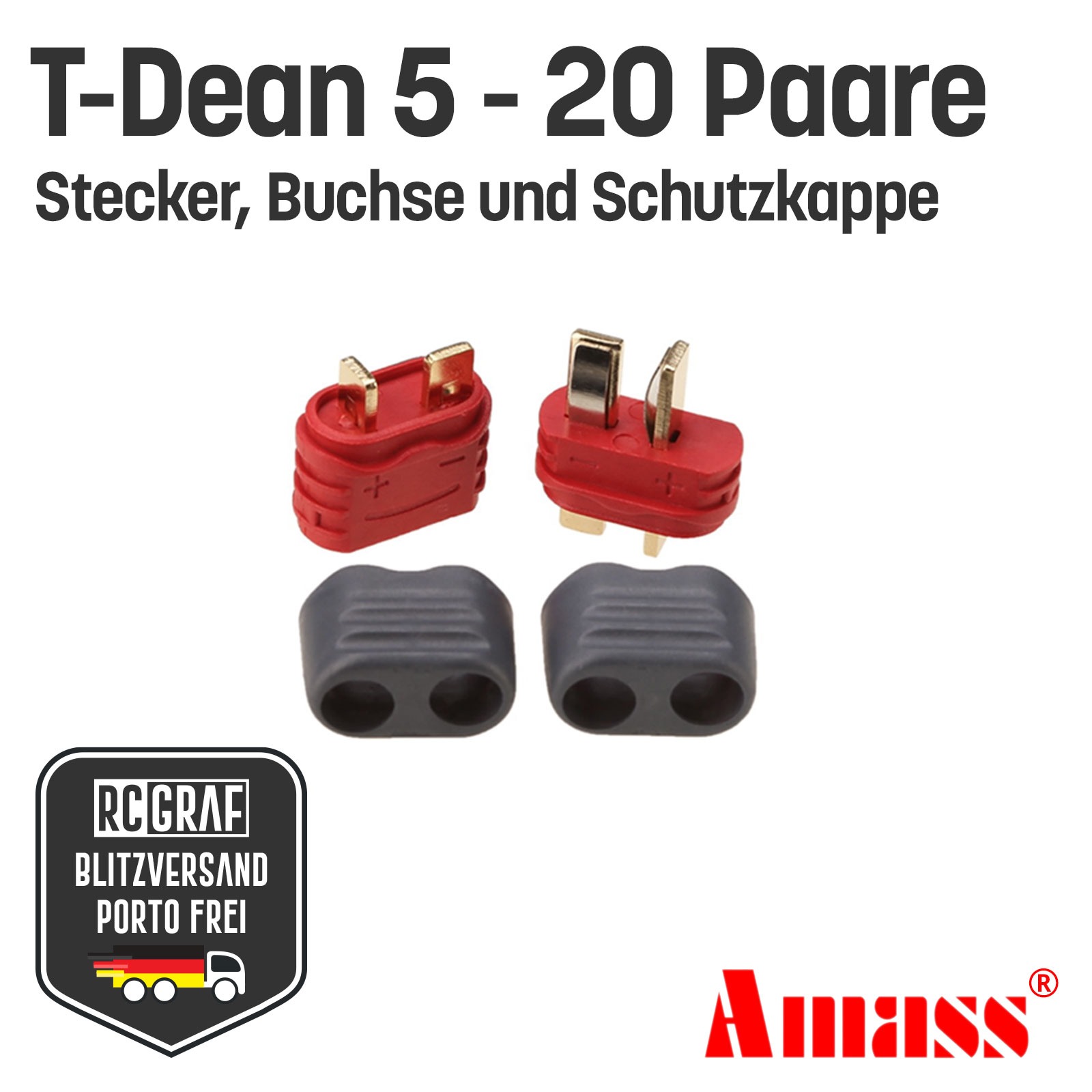 10 Paare T-Dean T-Plug Original Amass Stecker Buchse 2