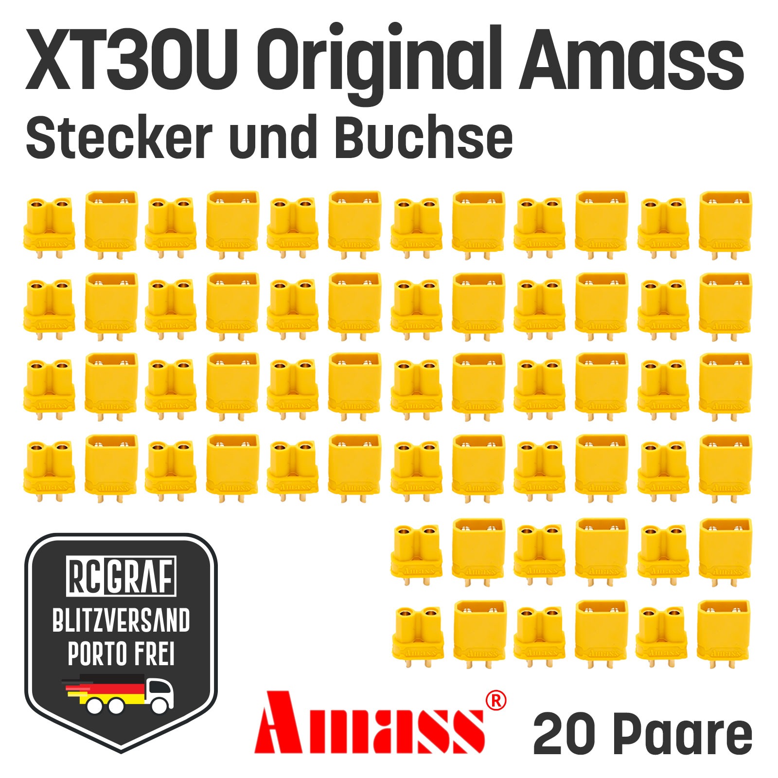 20 Paare XT30U Original Amass