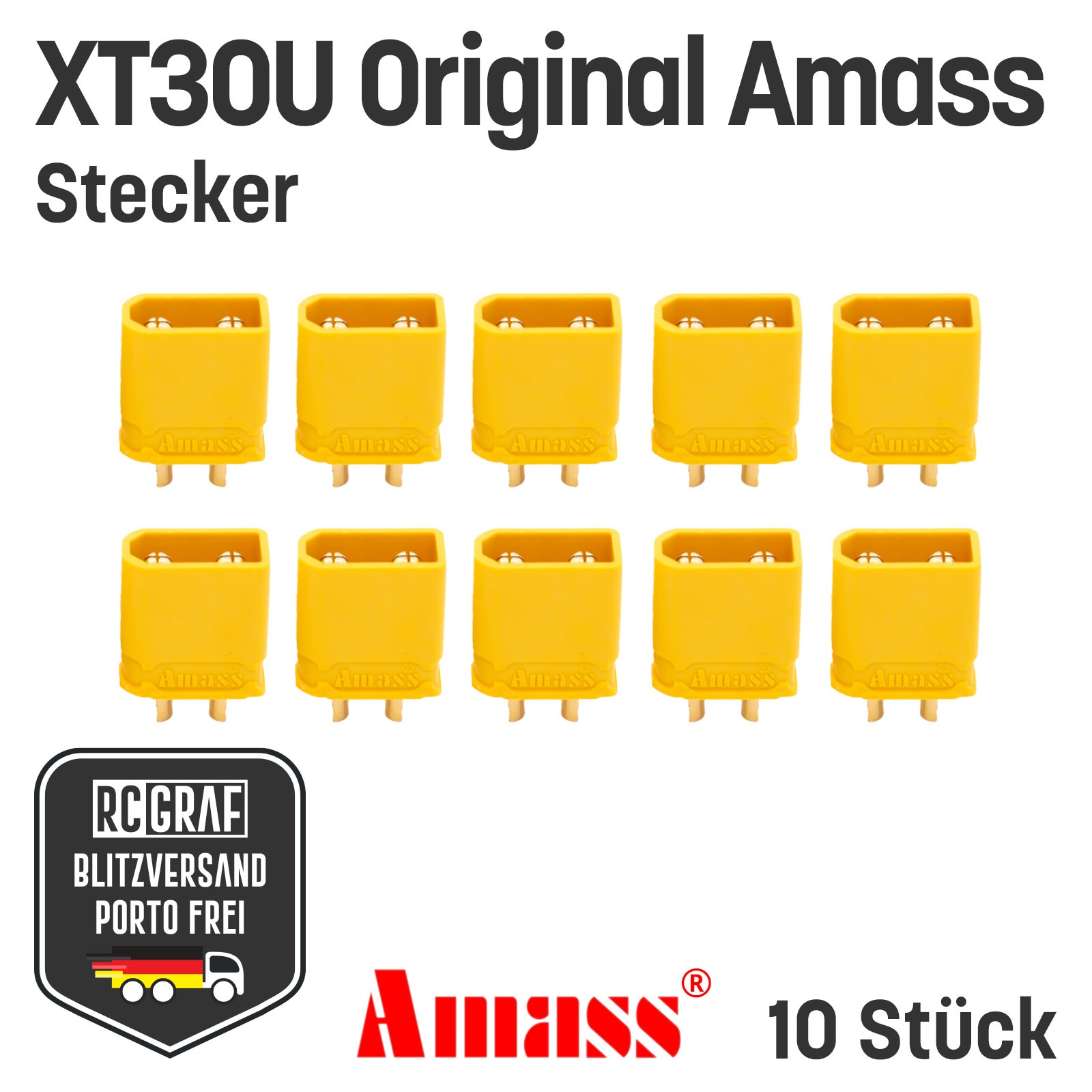 10 Stecker XT30U Original Amass