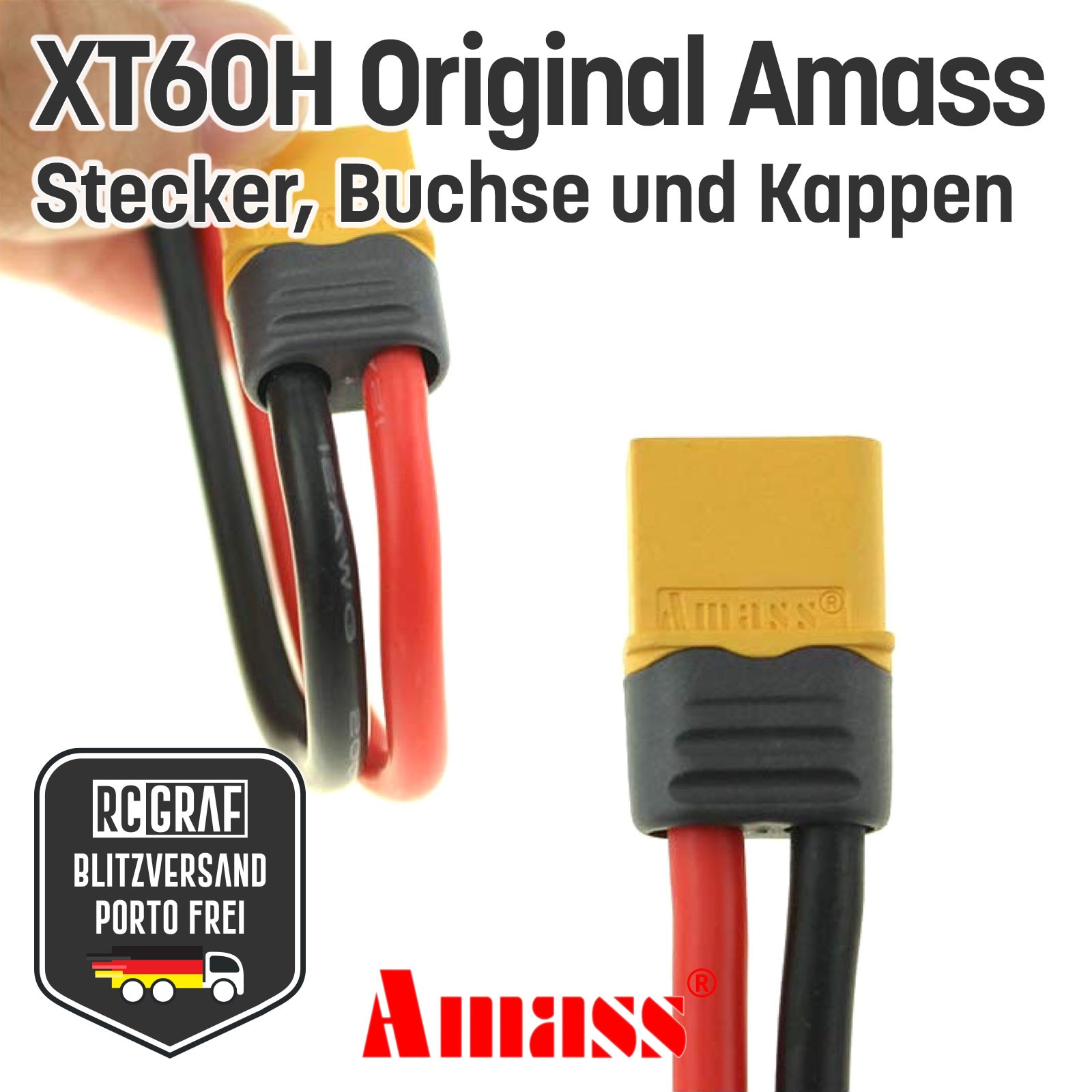 1 Paar XT60H Original Amass XT60 Stecker Buchse Gelb 3