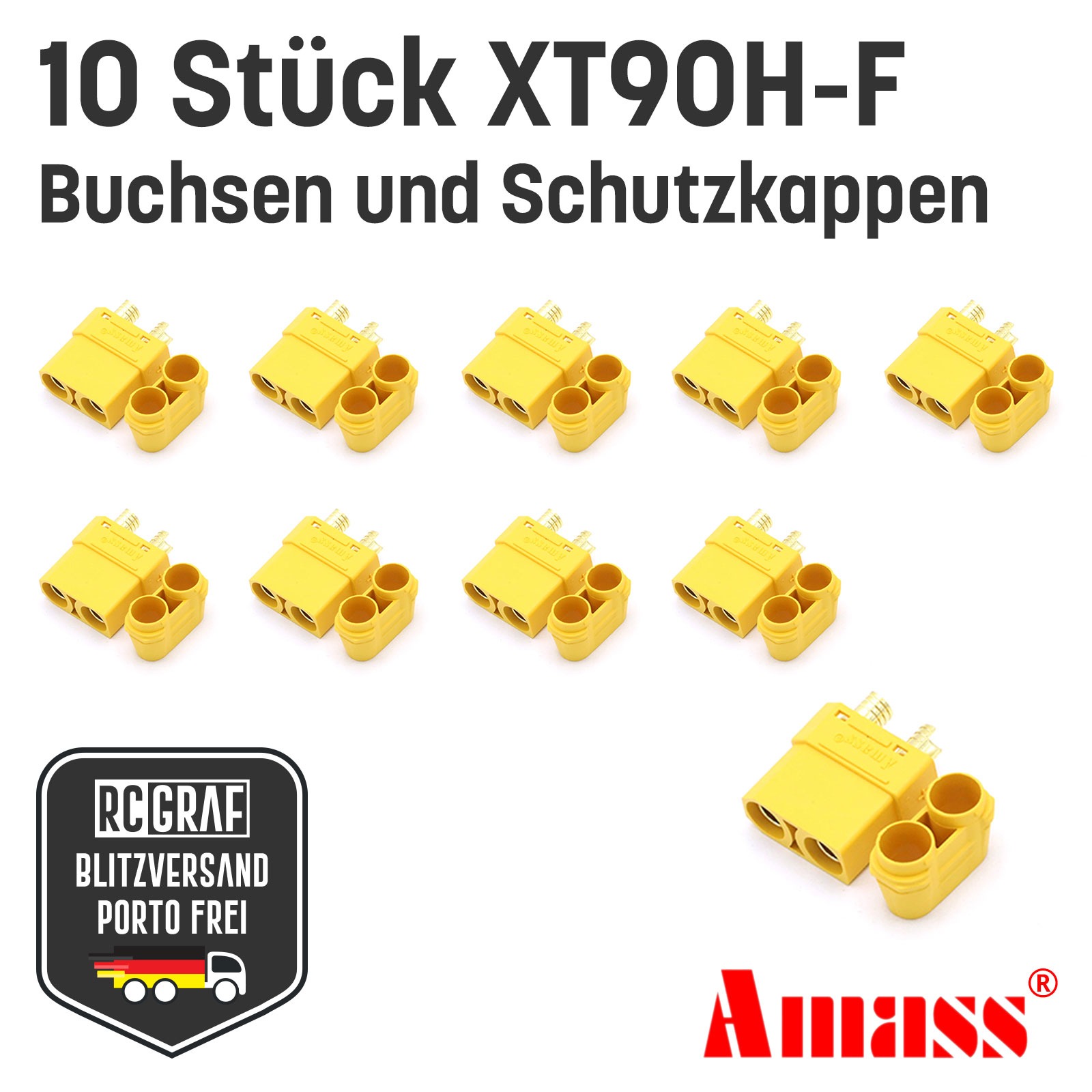 XT90H XT90 Buchsen Hochstrom Goldstecker Original Amass 2