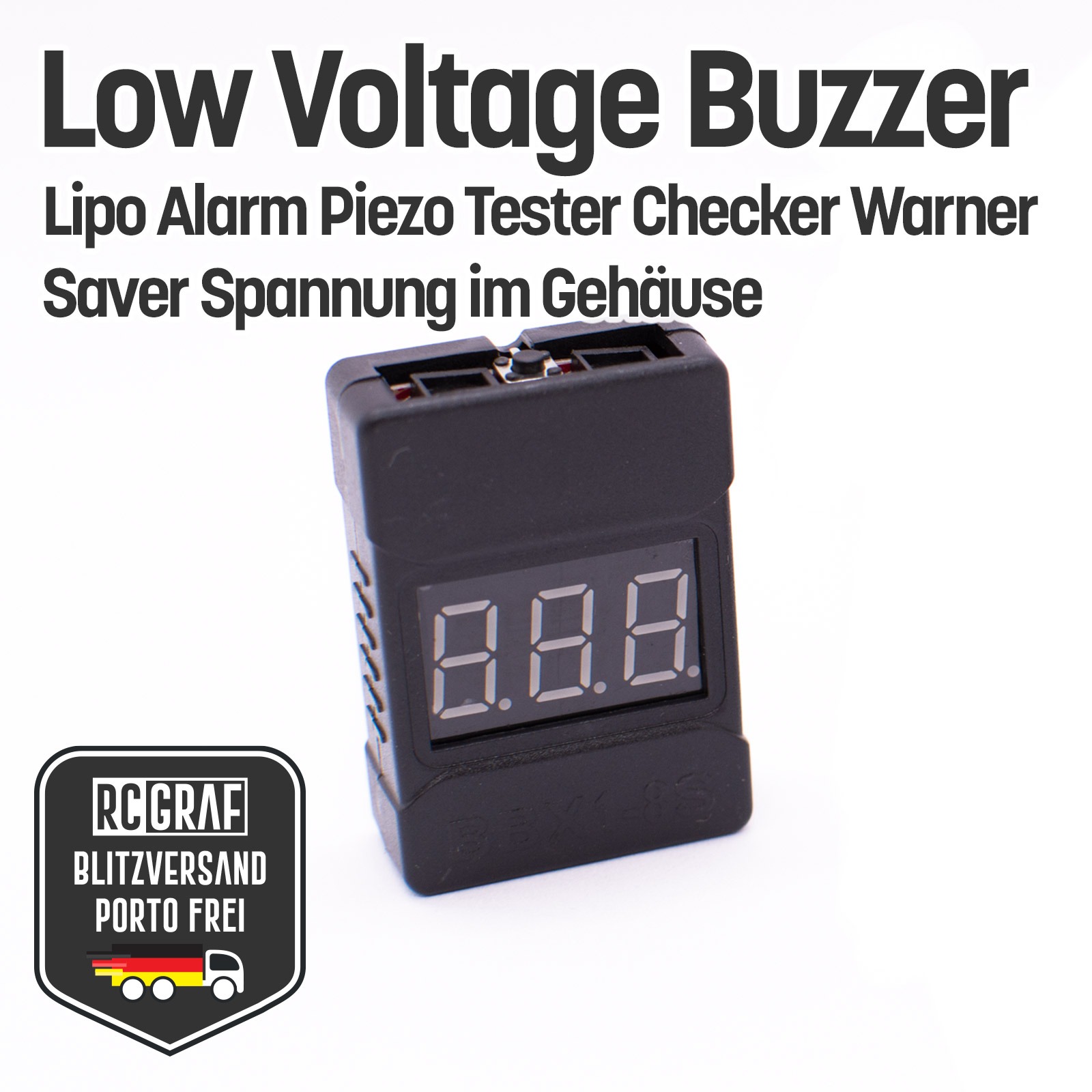 4x Low Voltage Buzzer Lipo Alarm Piezo Tester Gehäuse 2